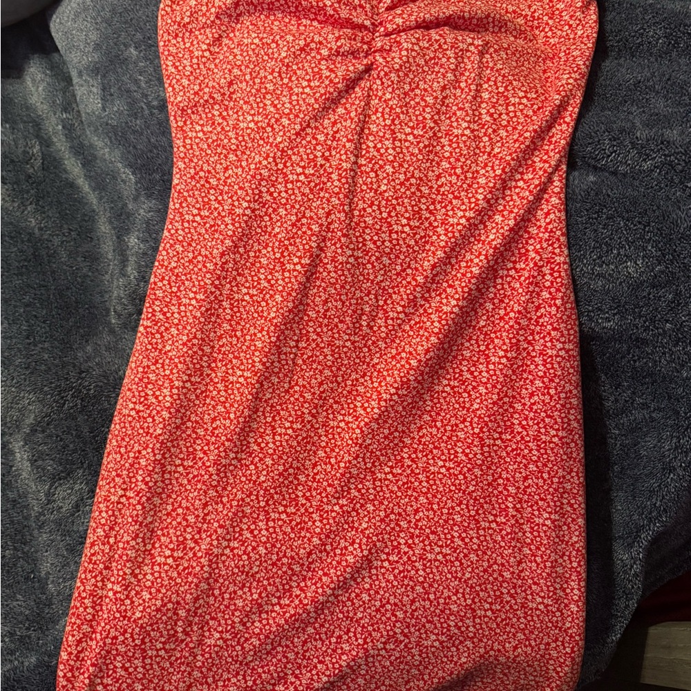 Floral Red Dress